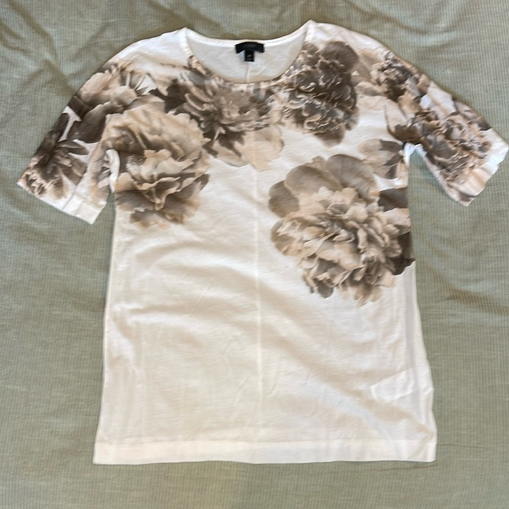 J.Crew Short Sleeve White Floral T Shirt